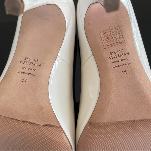 Stuart Weitzman White Patent Anny Pump 105 - Picture 15 of 15